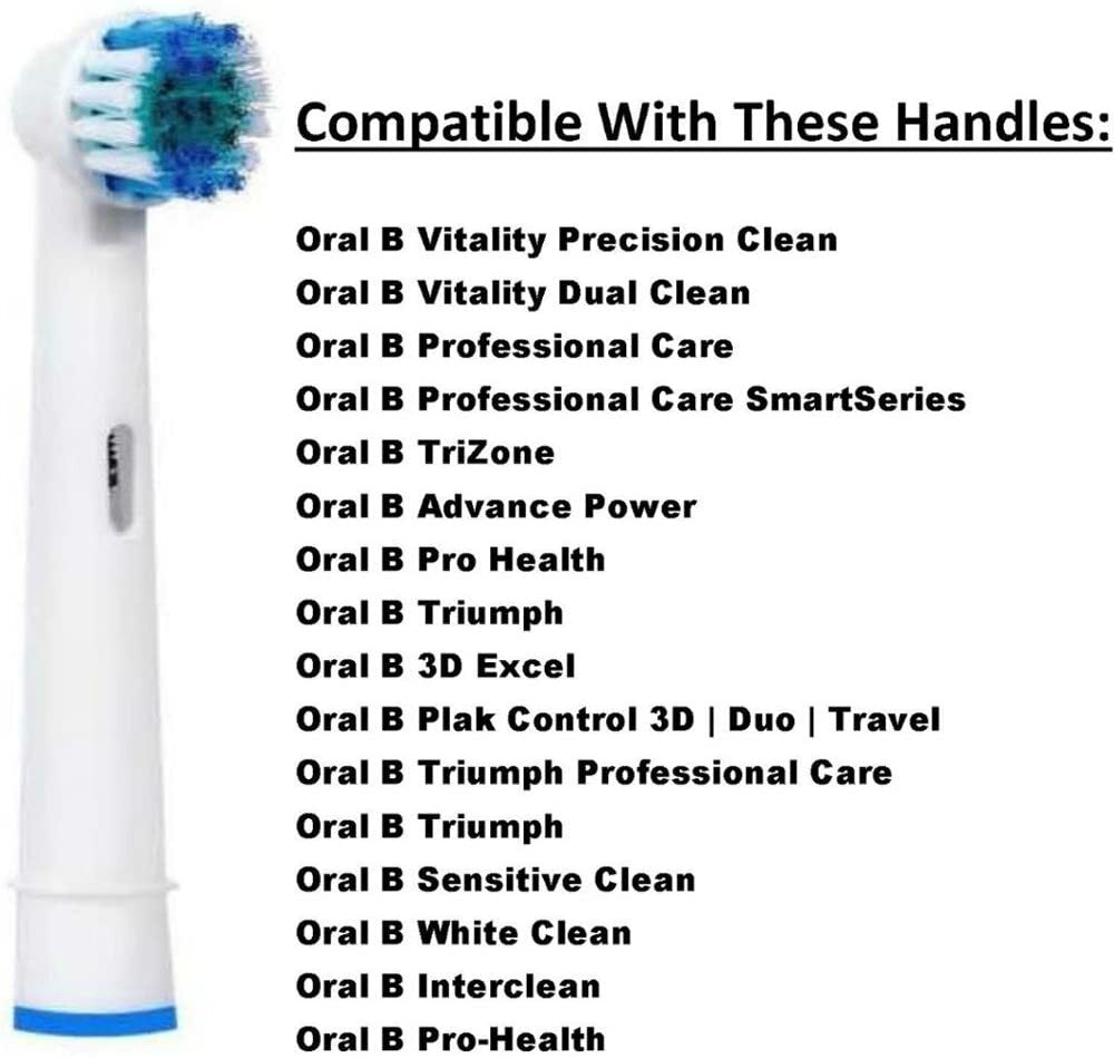 20 Pack Electric Toothbrush Replacement Heads for Oral B - Precise Cleaning