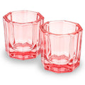 Pink Glass Dappen Dish Cups for Nail Art and Manicure Supplies – 2 Pack