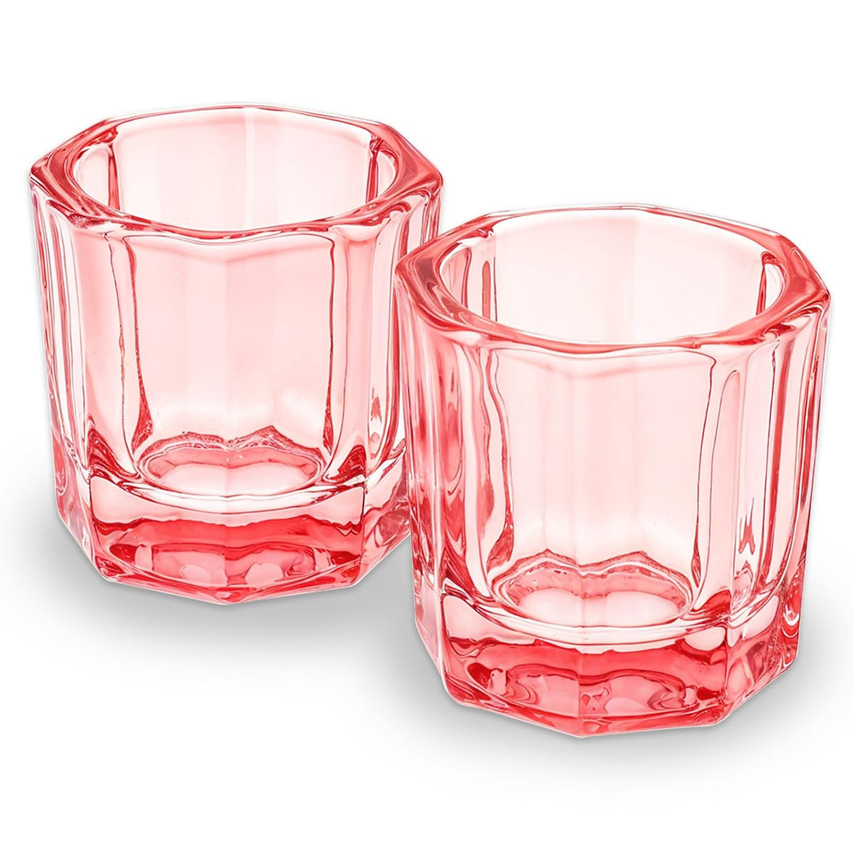 Pink Glass Dappen Dish Cups for Nail Art and Manicure Supplies – 2 Pack