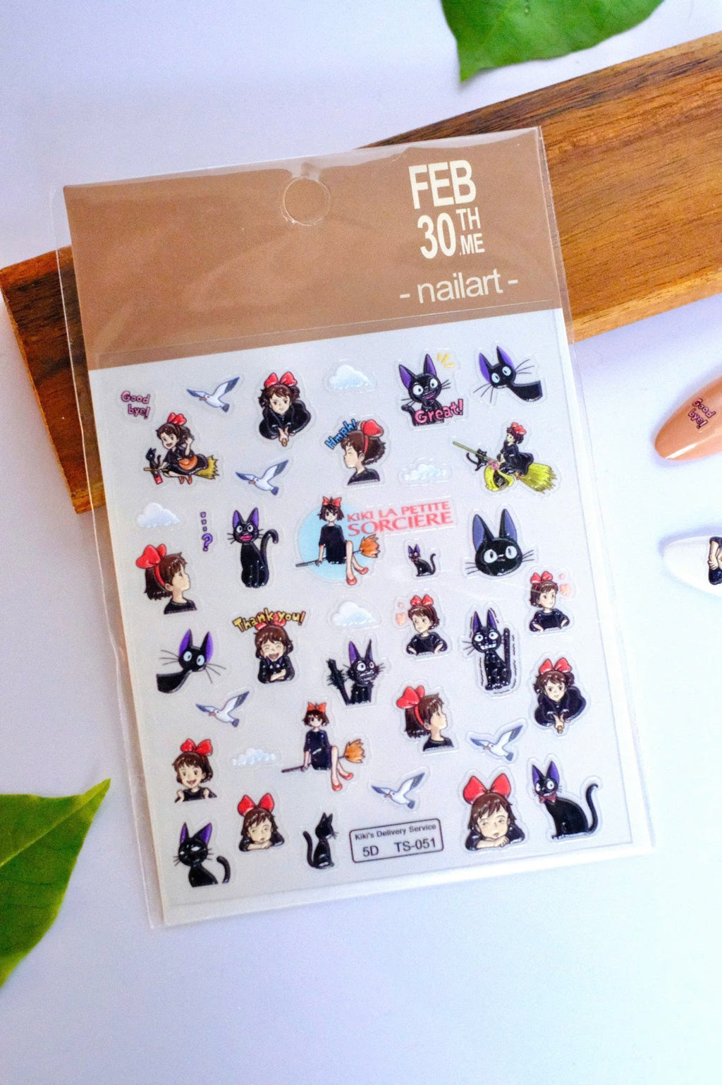 Ghibli Studio Kiki Delivery Service 3D Nail Stickers - Water-Resistant Nail Art Decals