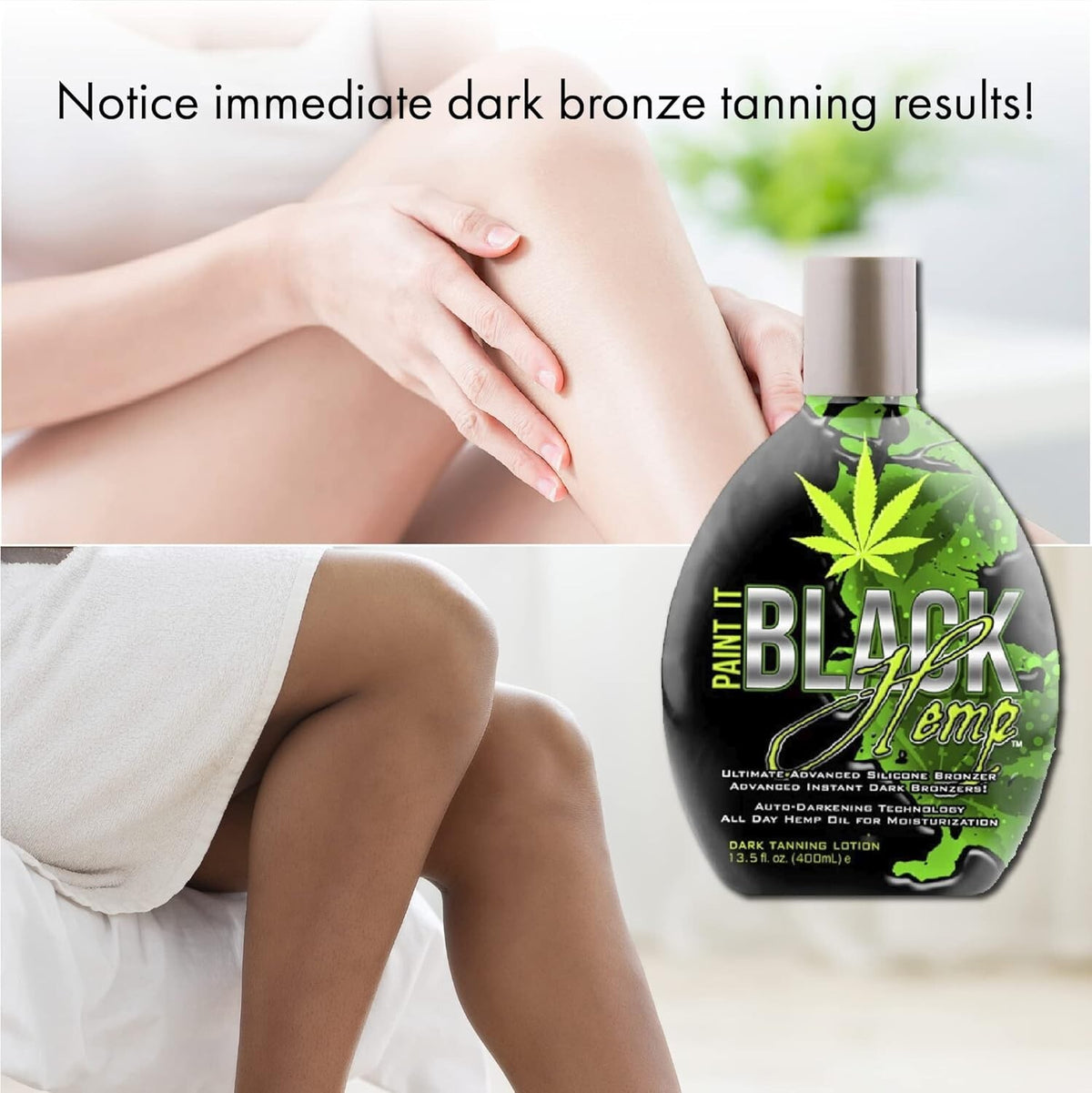 Hemp Bronzer Tanning Lotion with Auto-Darkening Technology - 13.5 oz