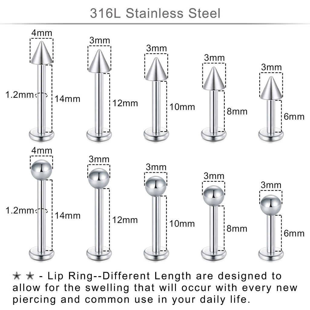75Pcs Mixed-Size Piercing Kit Set 316L Stainless Steel Needles & Tools