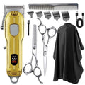 Rechargeable Hair Clippers Kit with Adjustable Blades and Metal Body