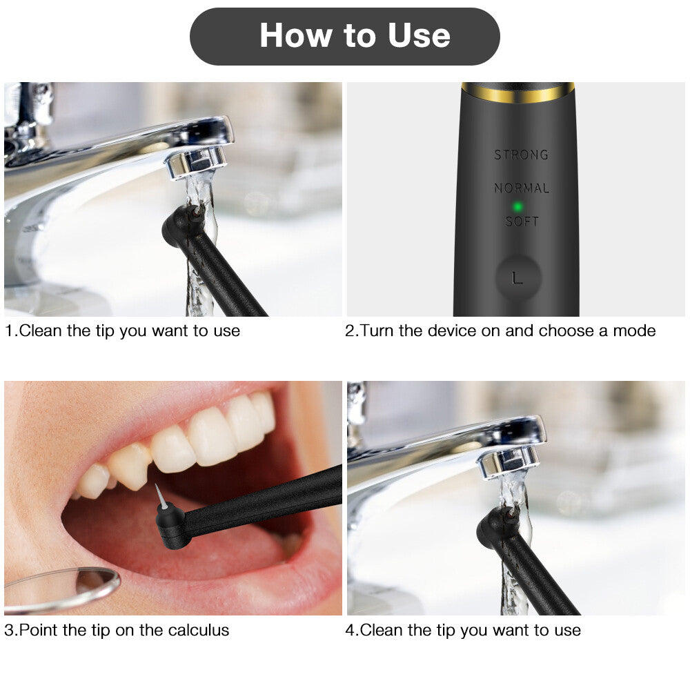 Electric Ultrasonic Tooth Cleaner Tartar & Plaque Remover Kit