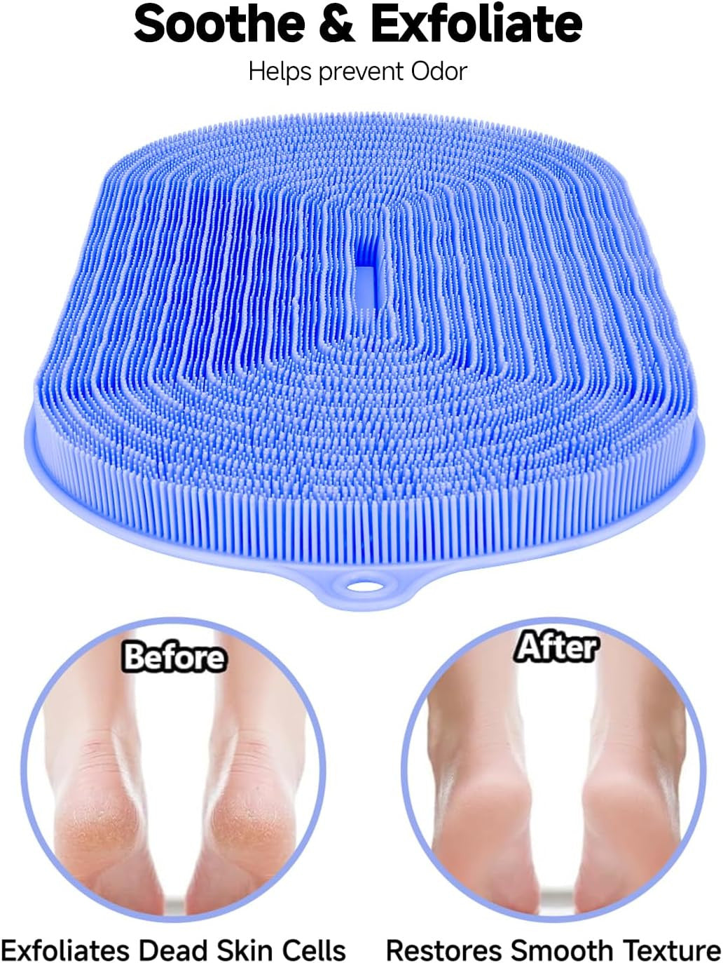 Extra Large Silicone Shower Foot Scrubber Mat with Suction Cups - Foot Cleaner & Massager