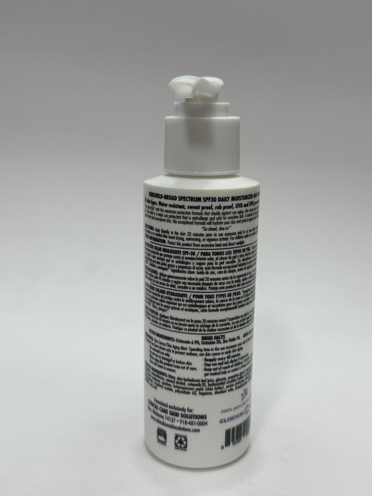 SPF 30 Moisturizing Sunscreen with Zinc Oxide - 4 oz, Sensitive Skin Safe