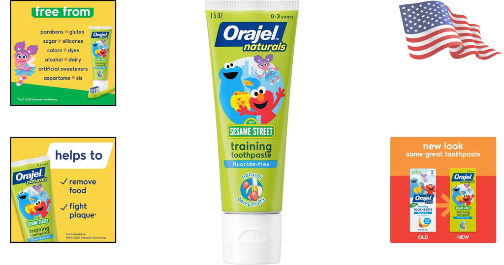 Kids Fluoride-Free Berry Toothpaste with Elmo - Natural Baby Oral Care 1.5 oz