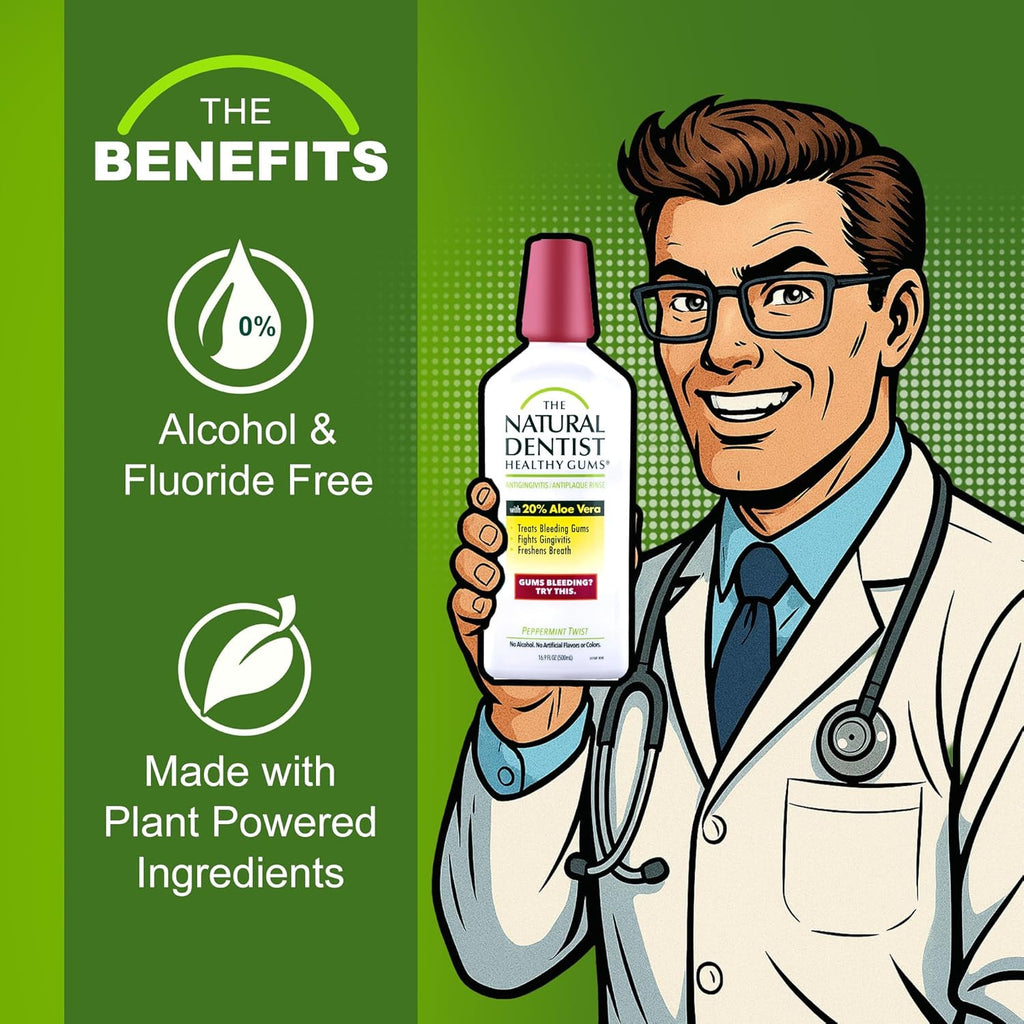 Natural Dentist Antigingivitis Mouthwash Peppermint Twist 16.9 fl oz