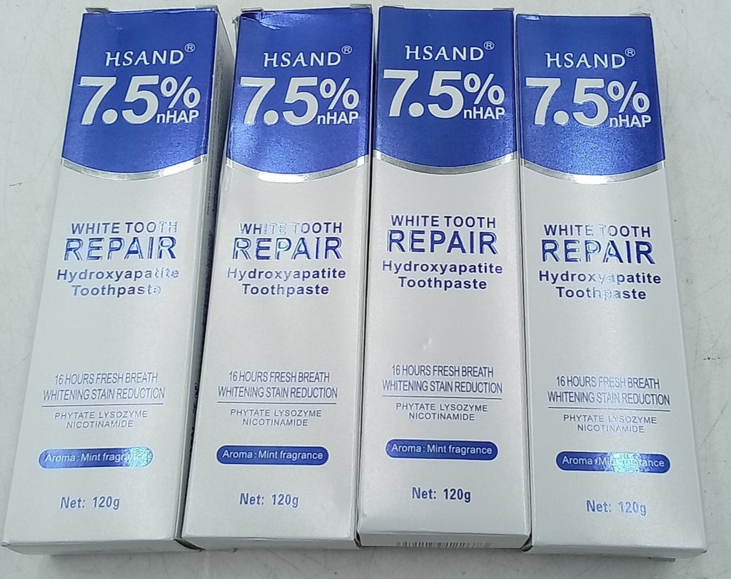 Hydroxyapatite Toothpaste 4 Pack for White Tooth Repair - 7.5% nHAP