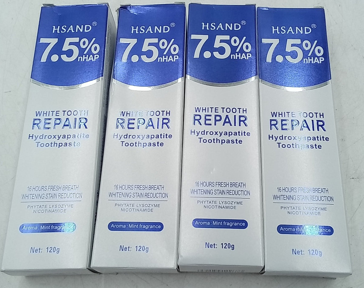 Hydroxyapatite Toothpaste 4 Pack for White Tooth Repair - 7.5% nHAP