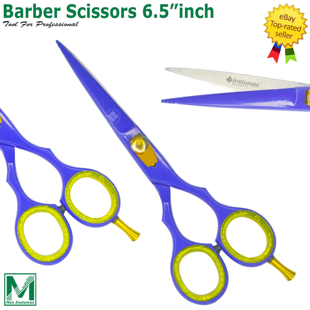Professional Hairdressing Scissors 6.5 Inch Purple with Gold Tension Screw