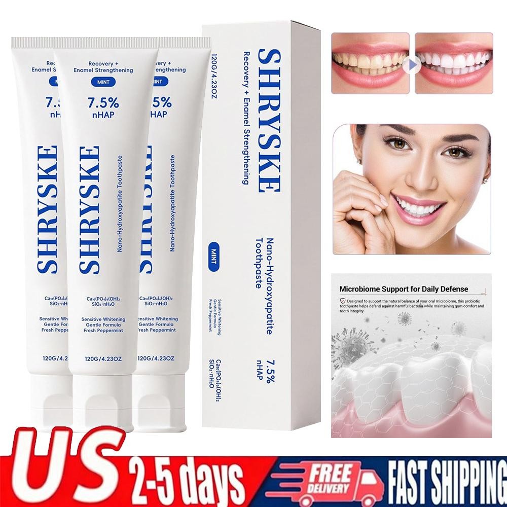 Natural Whitening Toothpaste for Sensitive Teeth - Enamel Support, Bright Smile