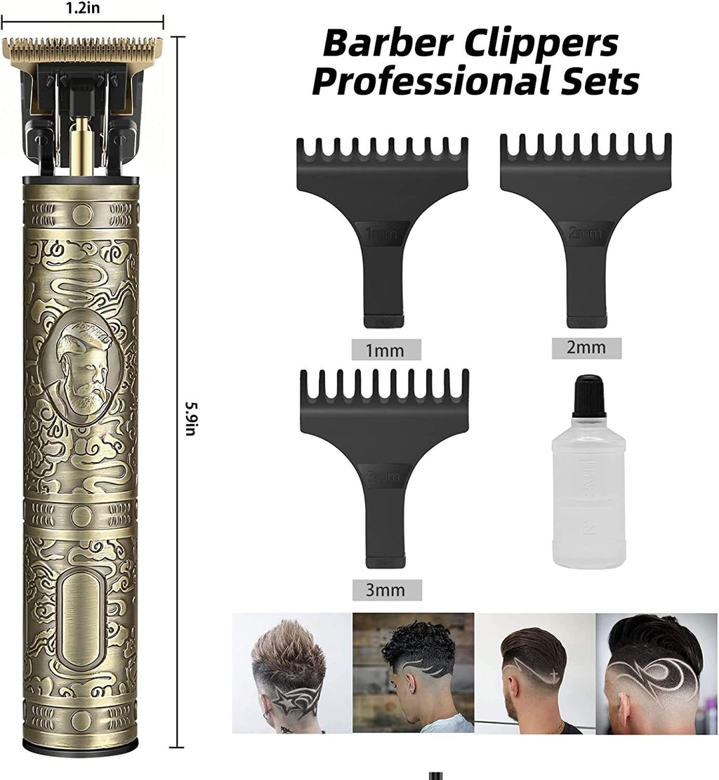 Men's Hair Clipper Kit with Sharp T Blade, Rechargeable Trimmer for Beard & Hair Cutting
