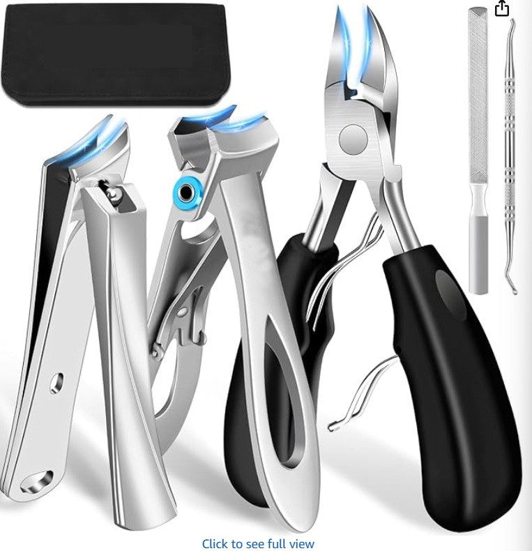 Wide Opening Toenail Clippers with Nail File for Thick & Ingrown Nails