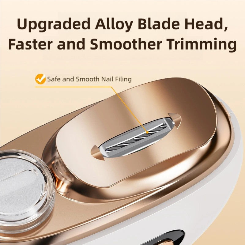 Automatic Electric Nail Clipper with LED Light 3 Speed Personal Care Tool