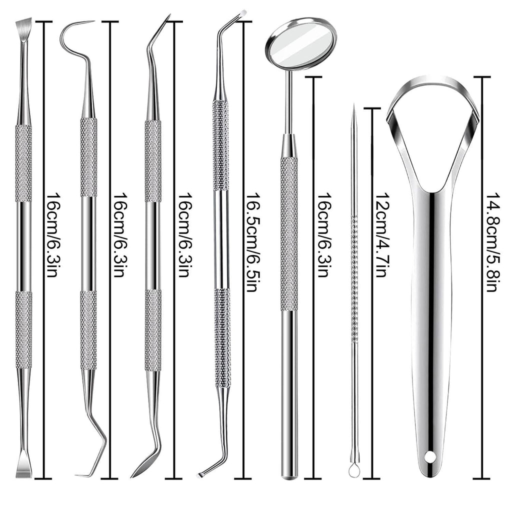 7-Piece Dental Hygiene Kit with Stainless Steel Tools for Teeth Cleaning