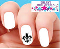 Waterslide Nail Decals Set of 20 Black Fleur De Lis Nail Art Accessories