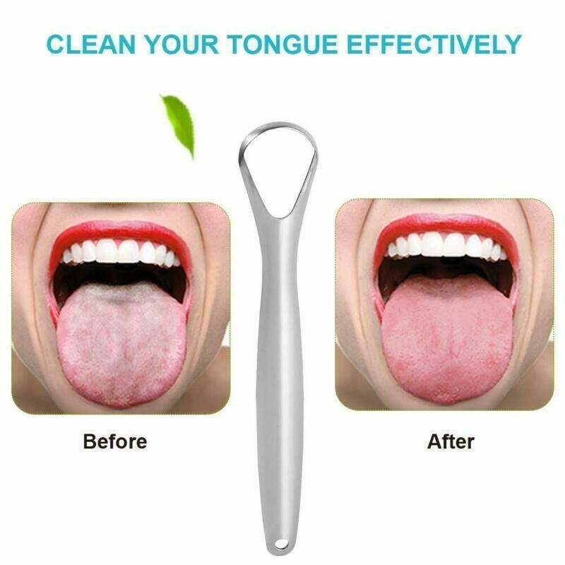 4 Pack Stainless Steel Tongue Scrapers - Oral Hygiene Cleaners for Fresh Breath
