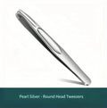 Stainless Steel Precision Tweezers for Eyebrow Facial Hair Grooming - Safe Round Head Design
