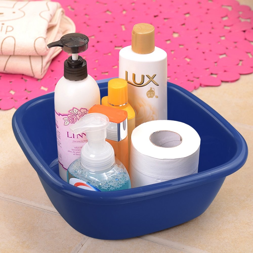 8 Quart Square Plastic Wash Basin Set of 3 for Kitchen & Household Use