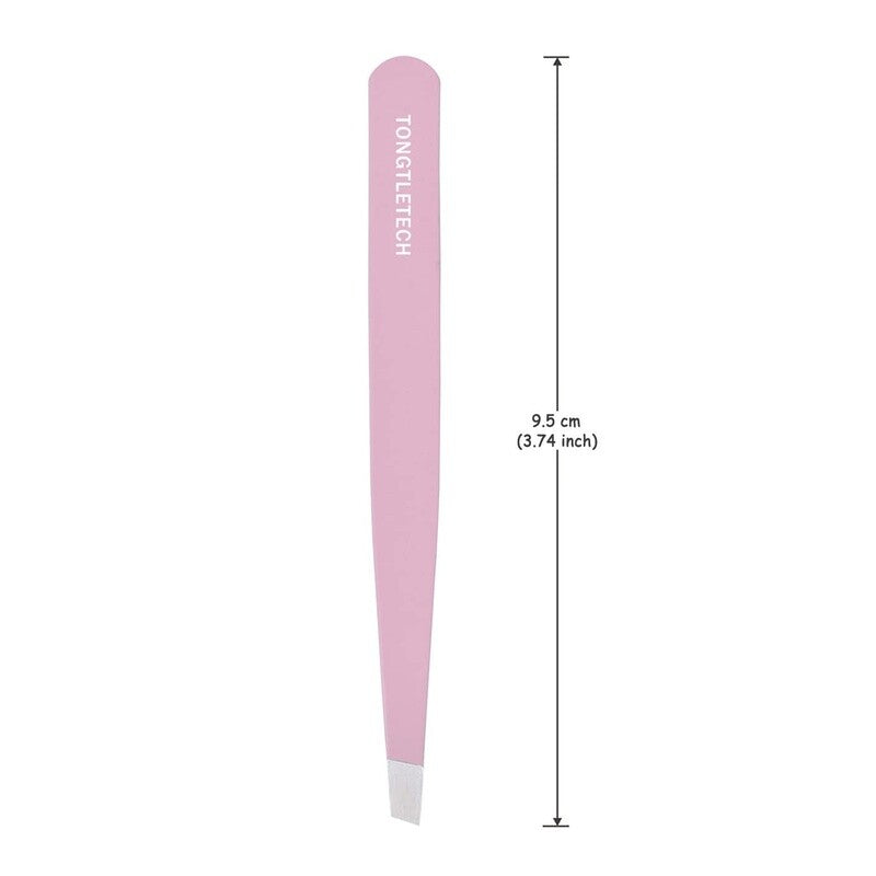 Stainless Steel Precision Slant Tweezers for Eyebrows & Facial Hair - Unisex