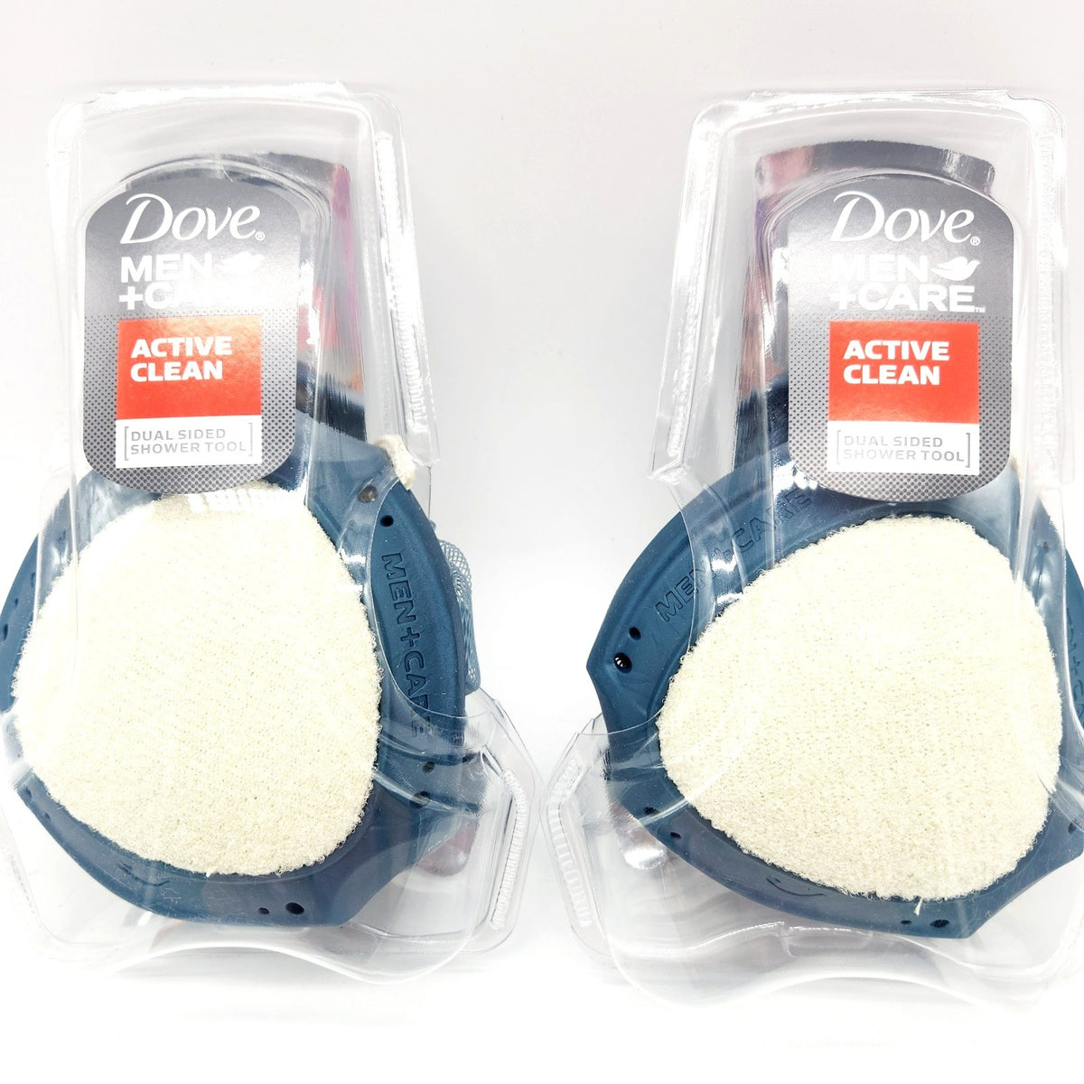 Dove Men Plus Care Dual-Sided Shower Tool Set - Exfoliating & Soft Sides