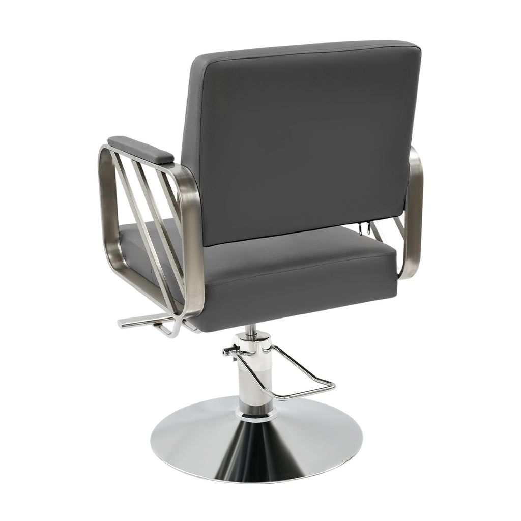Swivel Salon Chair for Hair Stylist, Adjustable Grey Styling Chair