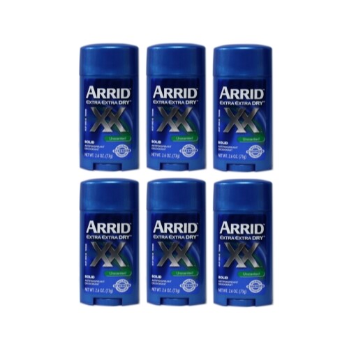 6 Pack Unscented Solid Antiperspirant Deodorant - 2.6 Oz