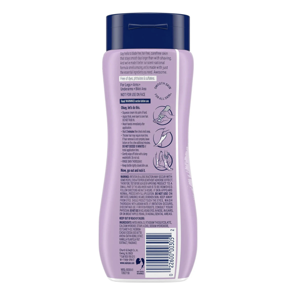 Hair Removal Cream with Oat Milk & Vanilla - 7.9 oz Body Hair Remover for Women