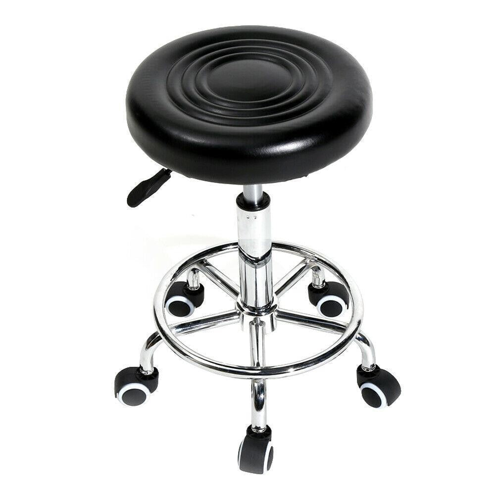 Salon Rolling Stool with Foot Rest, Swivel Height Adjustment Chair