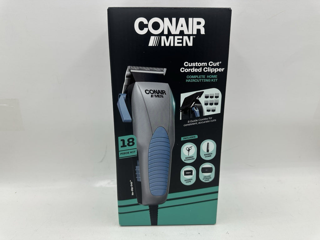 Men's Hair Clipper Kit - Complete 18-Piece Home Grooming Set with Stainless Steel Blades