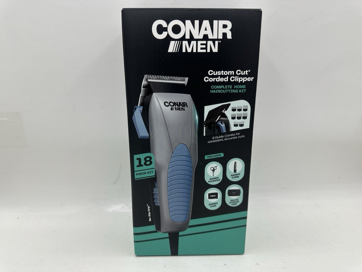 Men's Hair Clipper Kit - Complete 18-Piece Home Grooming Set with Stainless Steel Blades