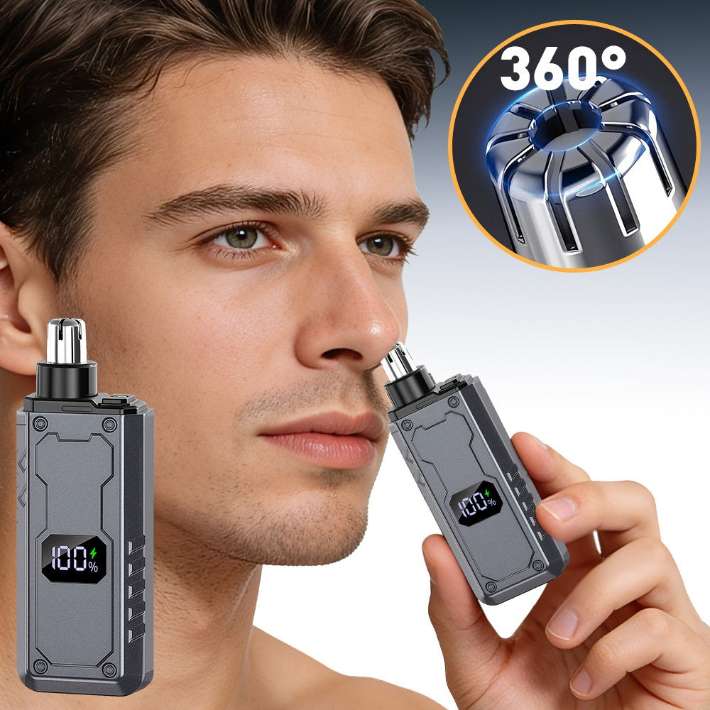 Rechargeable Electric Nose Hair Trimmer with LED Display Painless Men’s Grooming