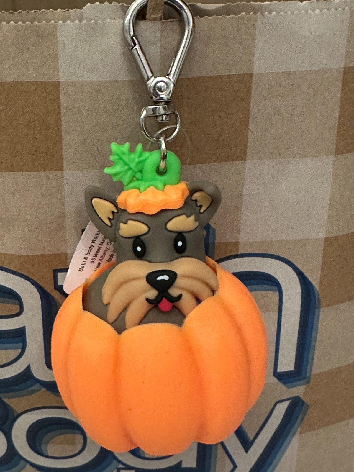Bath & Body Works Pumpkin Dog PocketBac Hand Sanitizer Holder - Fall Decor