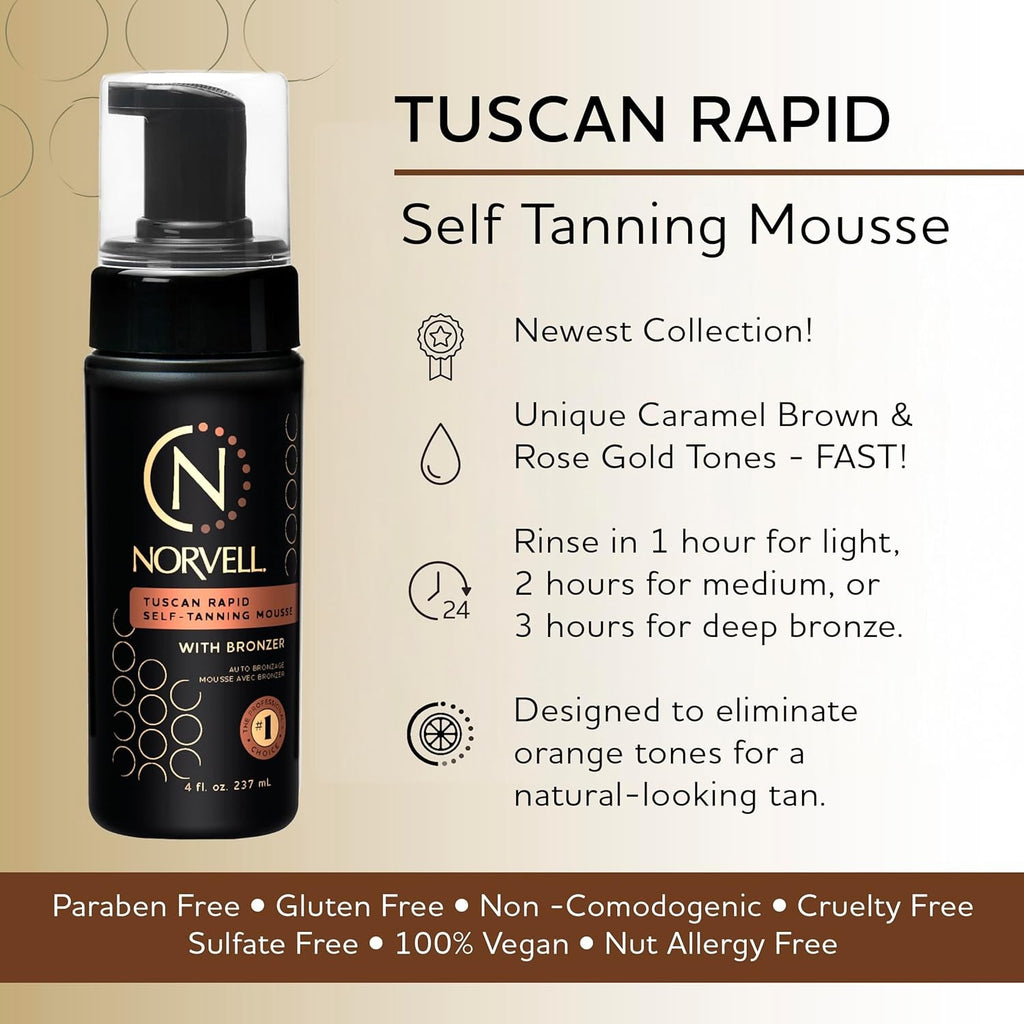 Self Tanning Mousse with Bronzer - Instant Sun-Kissed Glow, Coconut Paradise