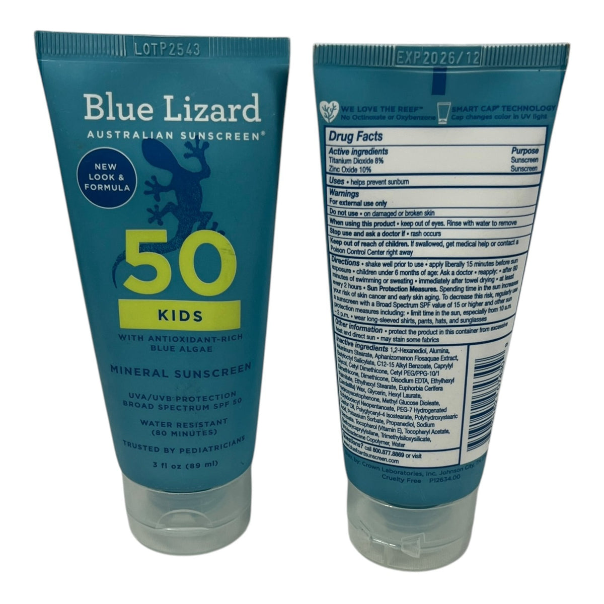 Kids Mineral Sunscreen SPF 50 - 3 fl oz Pack of 2 - Baby Safe Sunblock