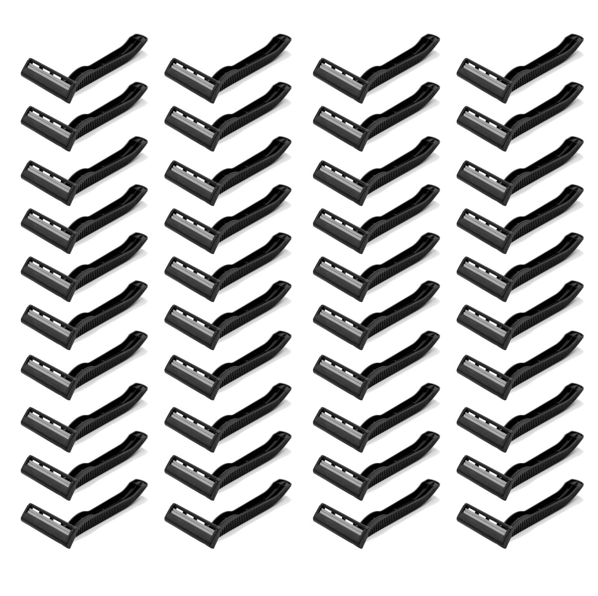 Bulk Pack 40 Disposable Razors - Black & Pink Twin Blade Shavers
