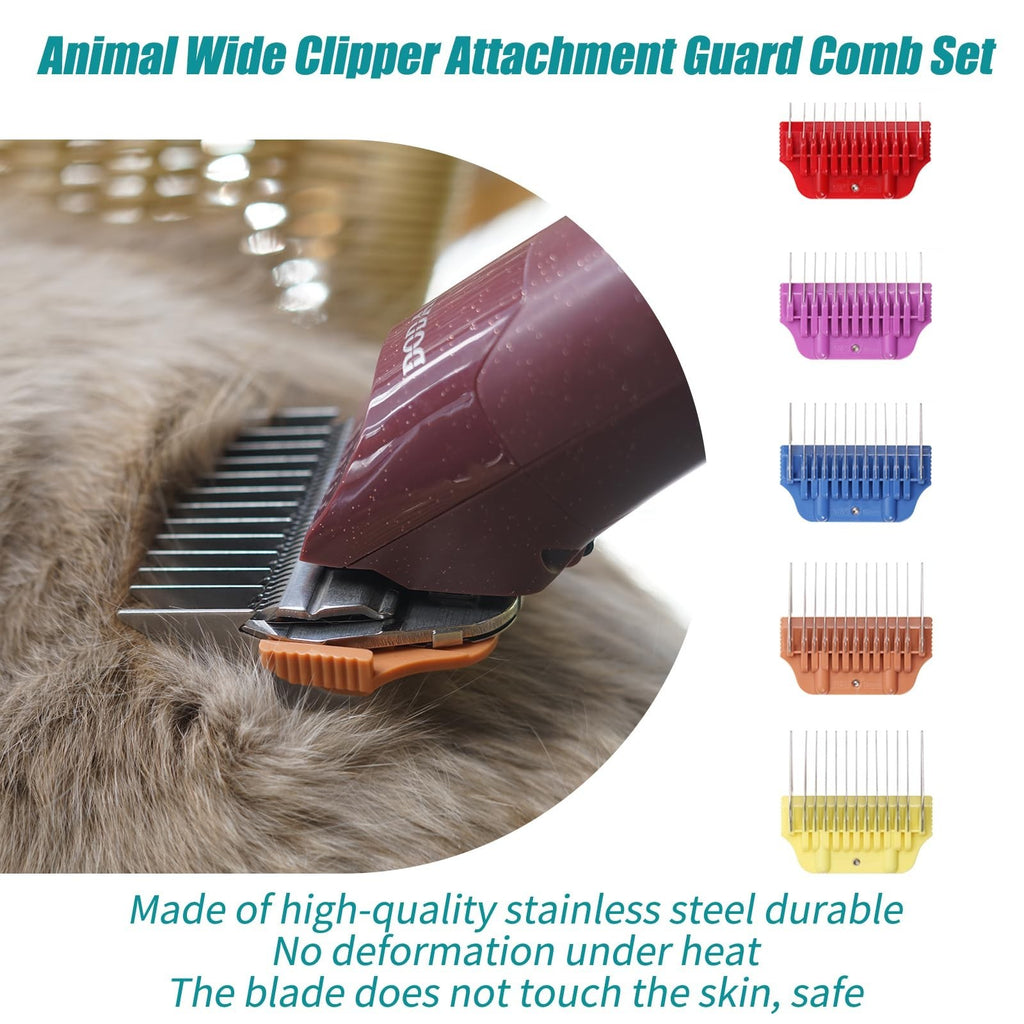 Dog Grooming Clippers Guard Set Stainless Steel Wide Comb Attachments for A5 Series