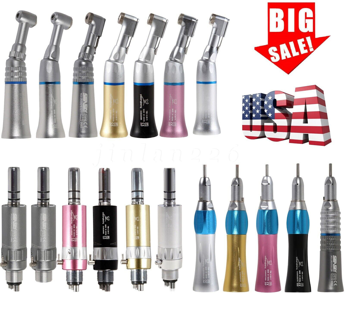 Slow Speed Dental Handpiece with Straight Nosecone for Dental Air Motors