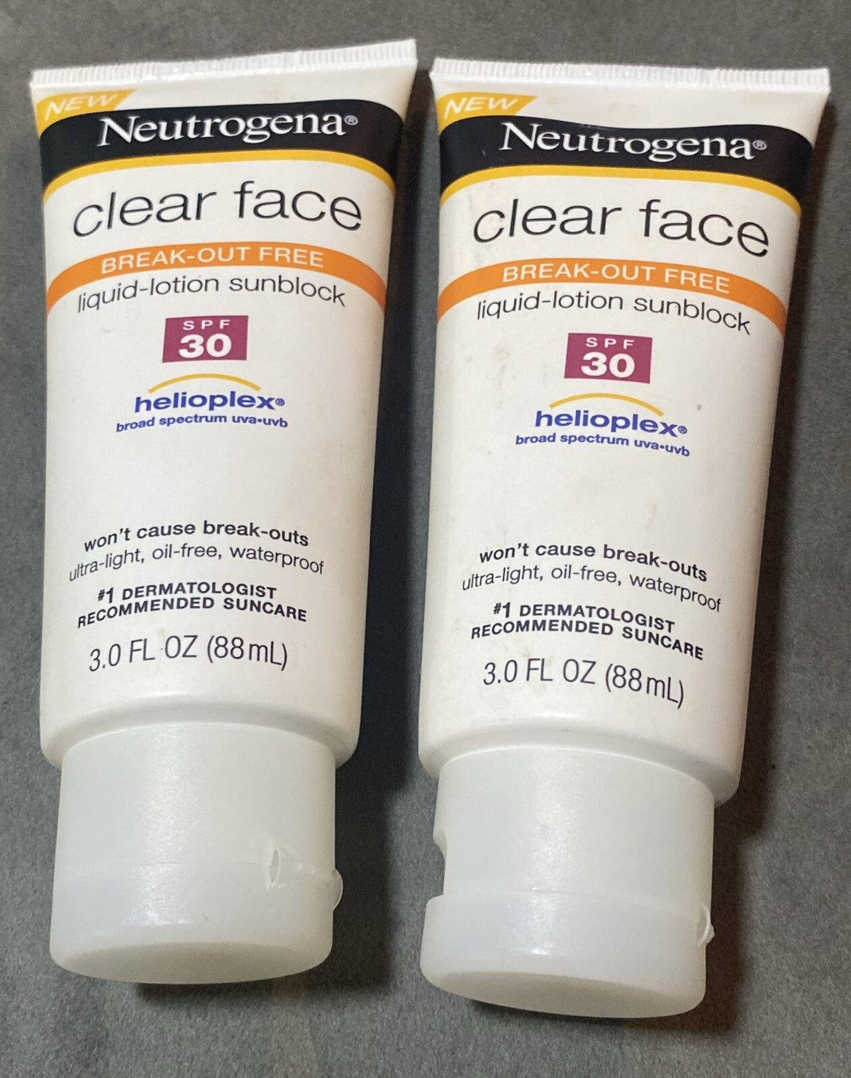 Neutrogena Clear Face Sunscreen Lotion SPF 30 - Lot of 2 Sunblock
