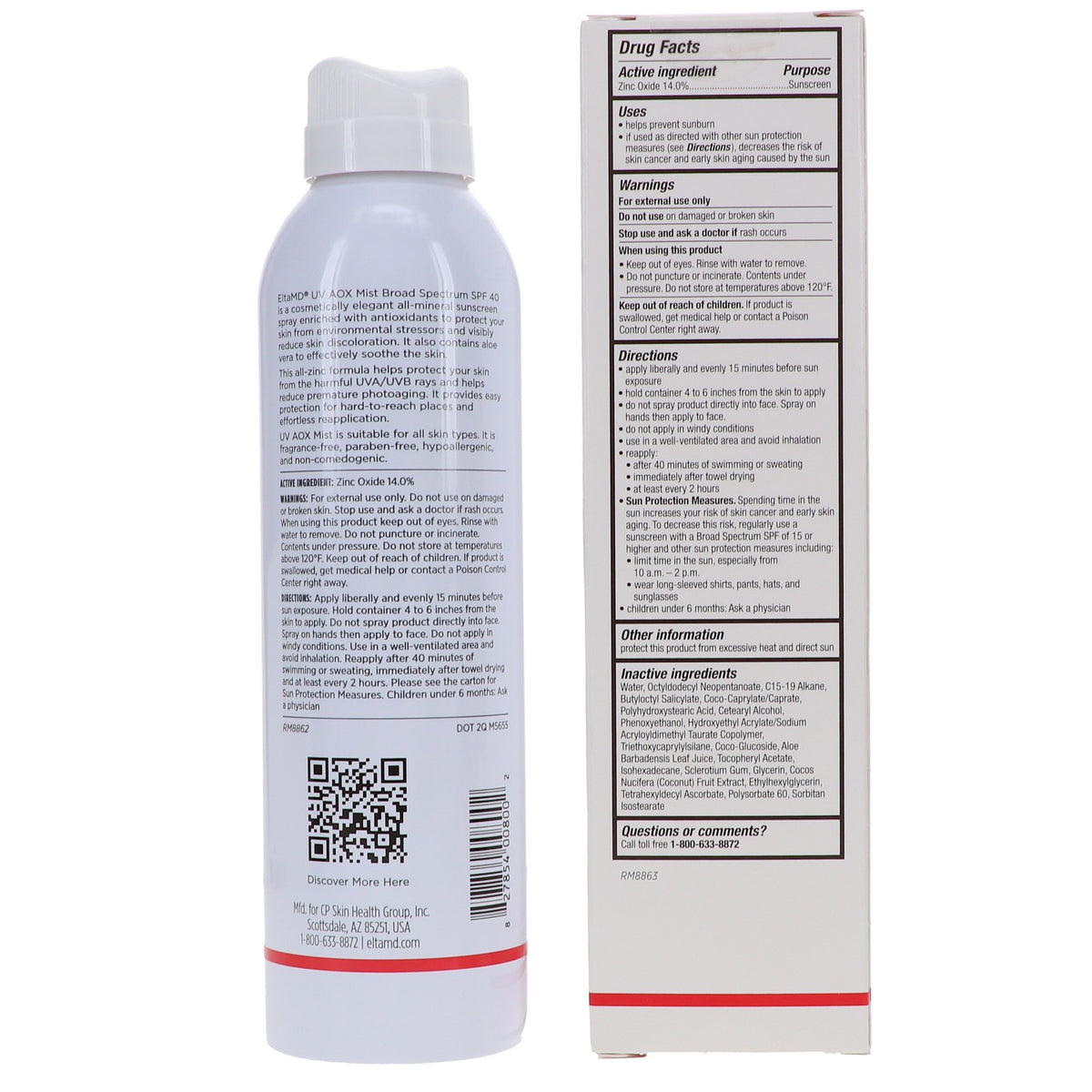 Broad Spectrum SPF 40 Sunscreen Mist for Face & Body - 5 oz