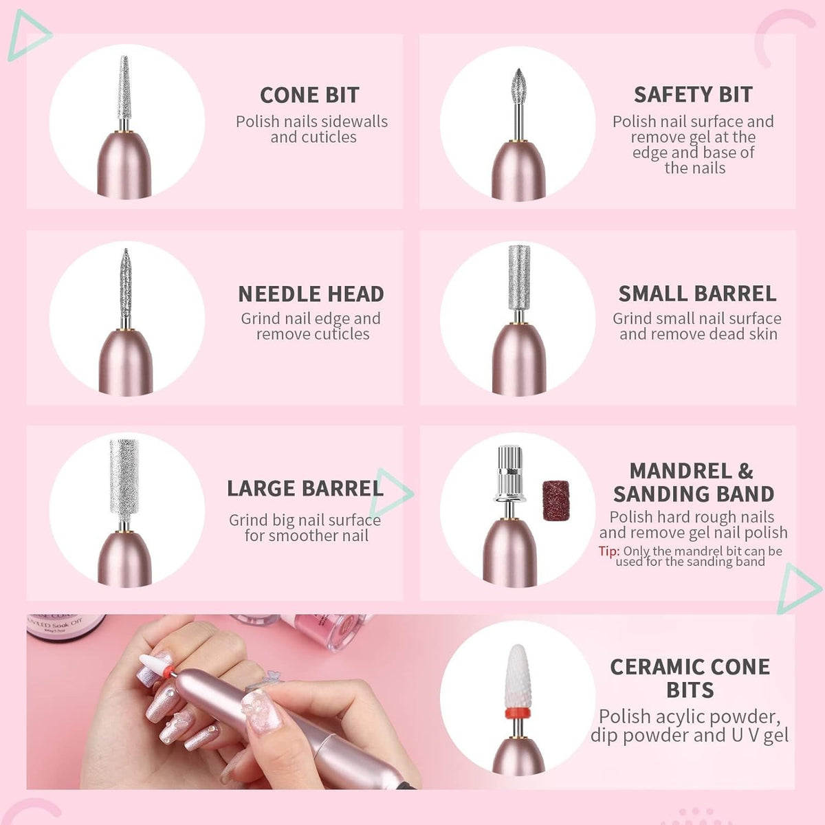Professional Toe Nail Grinder Set for Thick Toenails Manicure Pedicure