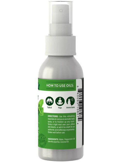 Peppermint Essential Oil Mist - Refreshing Aromatherapy Body & Room Spray 2.4 oz