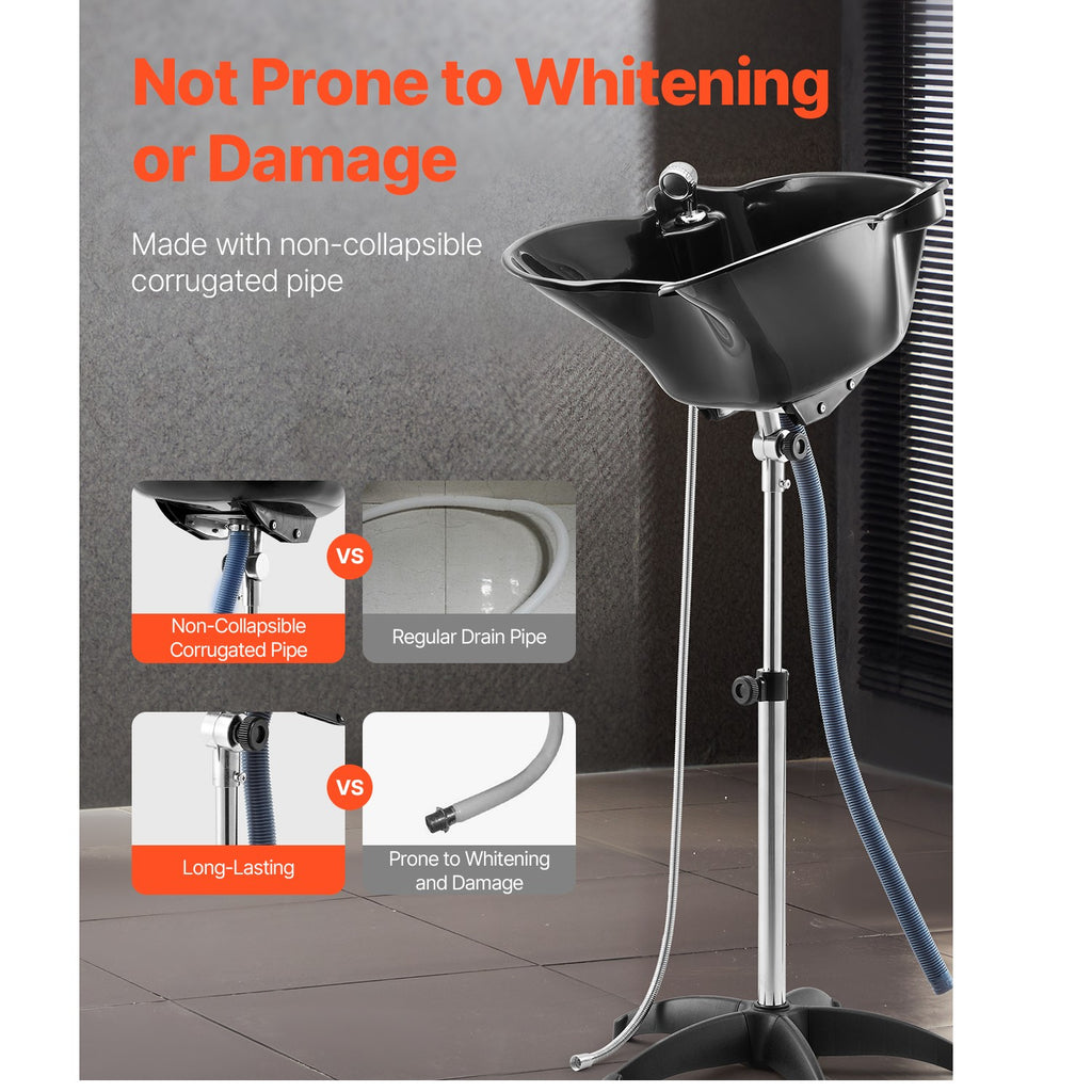 Portable Hair Washing Basin with Drain Hose - Adjustable Height & Angle