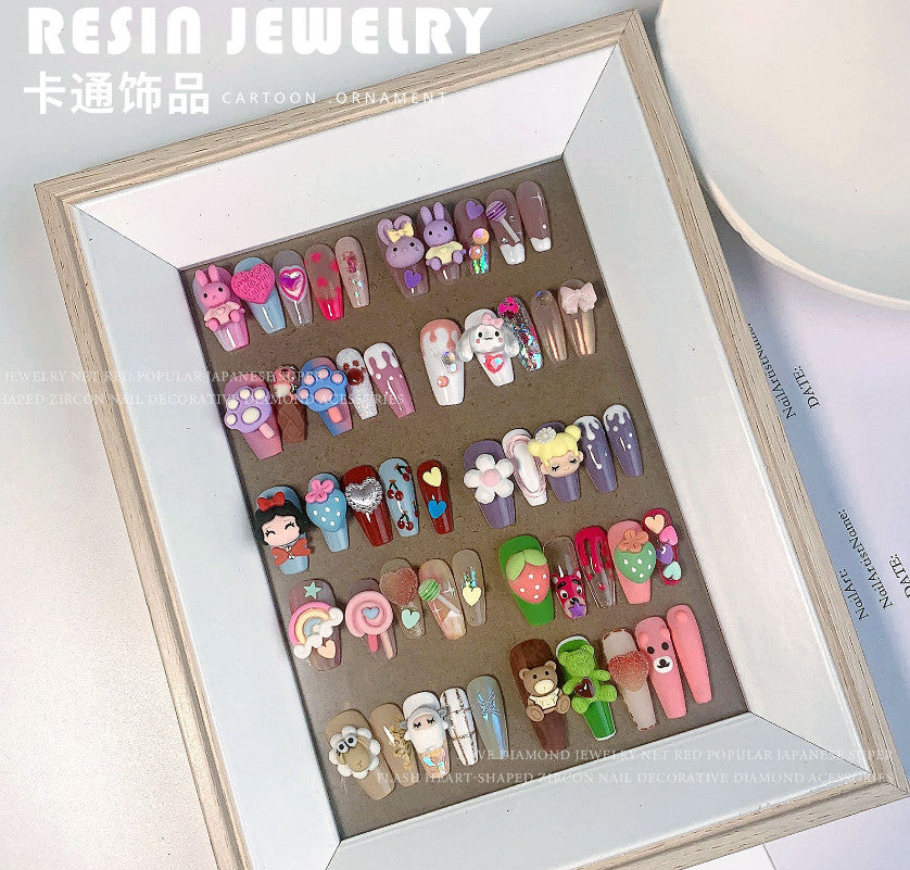 20Pcs Cartoon Resin Nail Art Ornaments for Manicure & Craft Projects