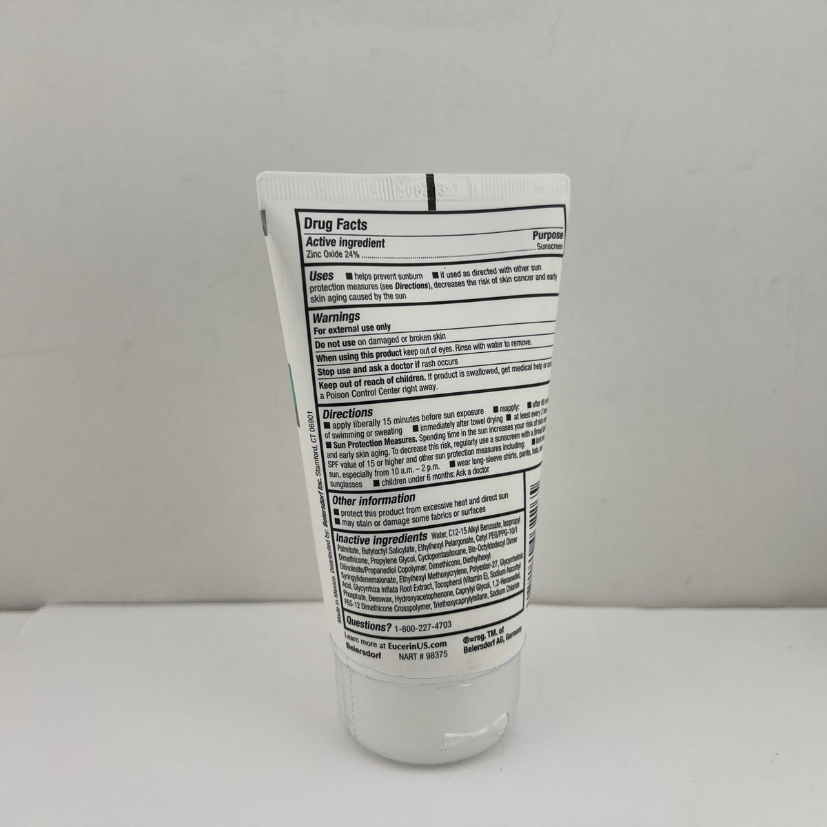 Eucerin Sensitive Mineral Sunscreen SPF50 Zinc Oxide Lotion 4oz