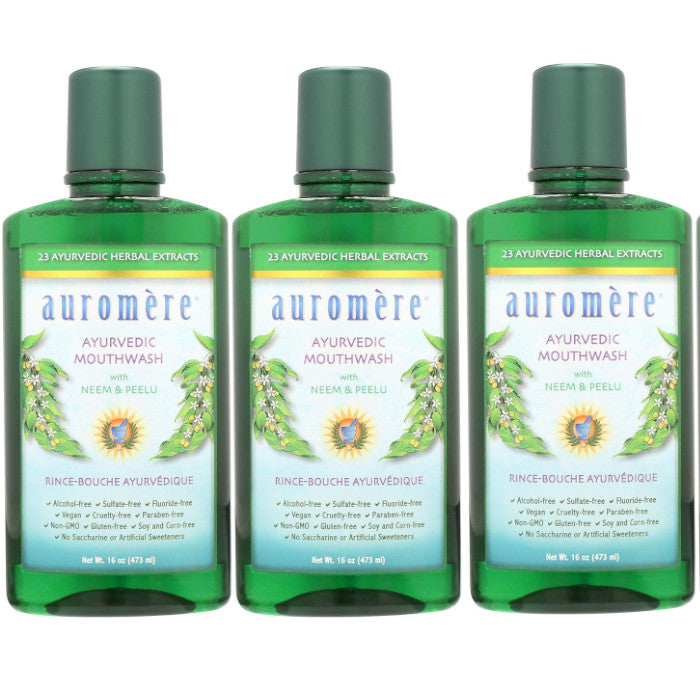 Natural Ayurvedic Mouthwash with Neem & Peelu – 16 fl oz Pack of 3