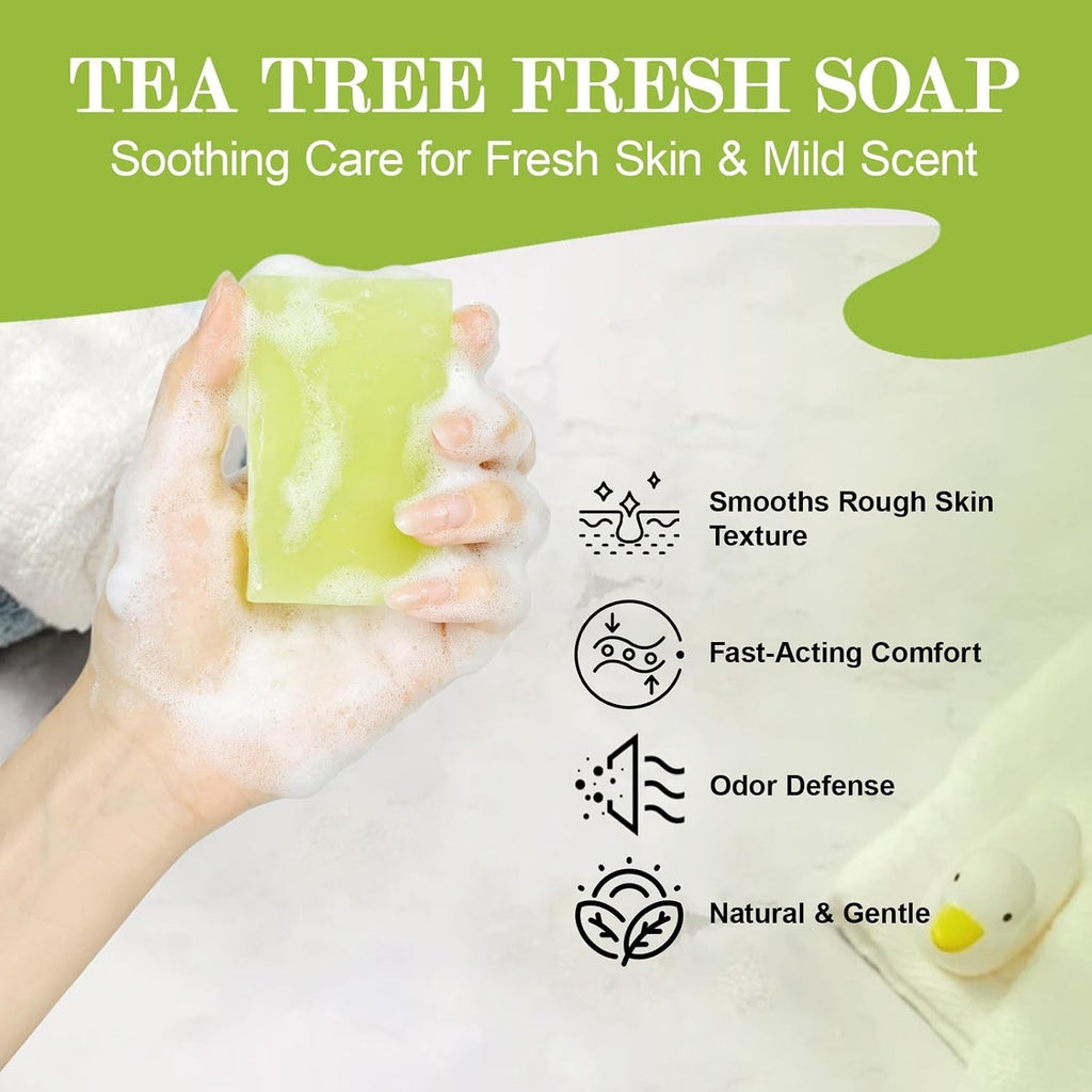 Antifungal Tea Tree & Eucalyptus Soap - Pack of 5 for Skin Relief & Freshness