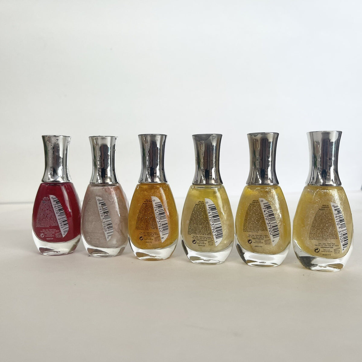 Set of 6 Nail Polishes - 5 Assorted Colors, No Chip, Diamond Strength