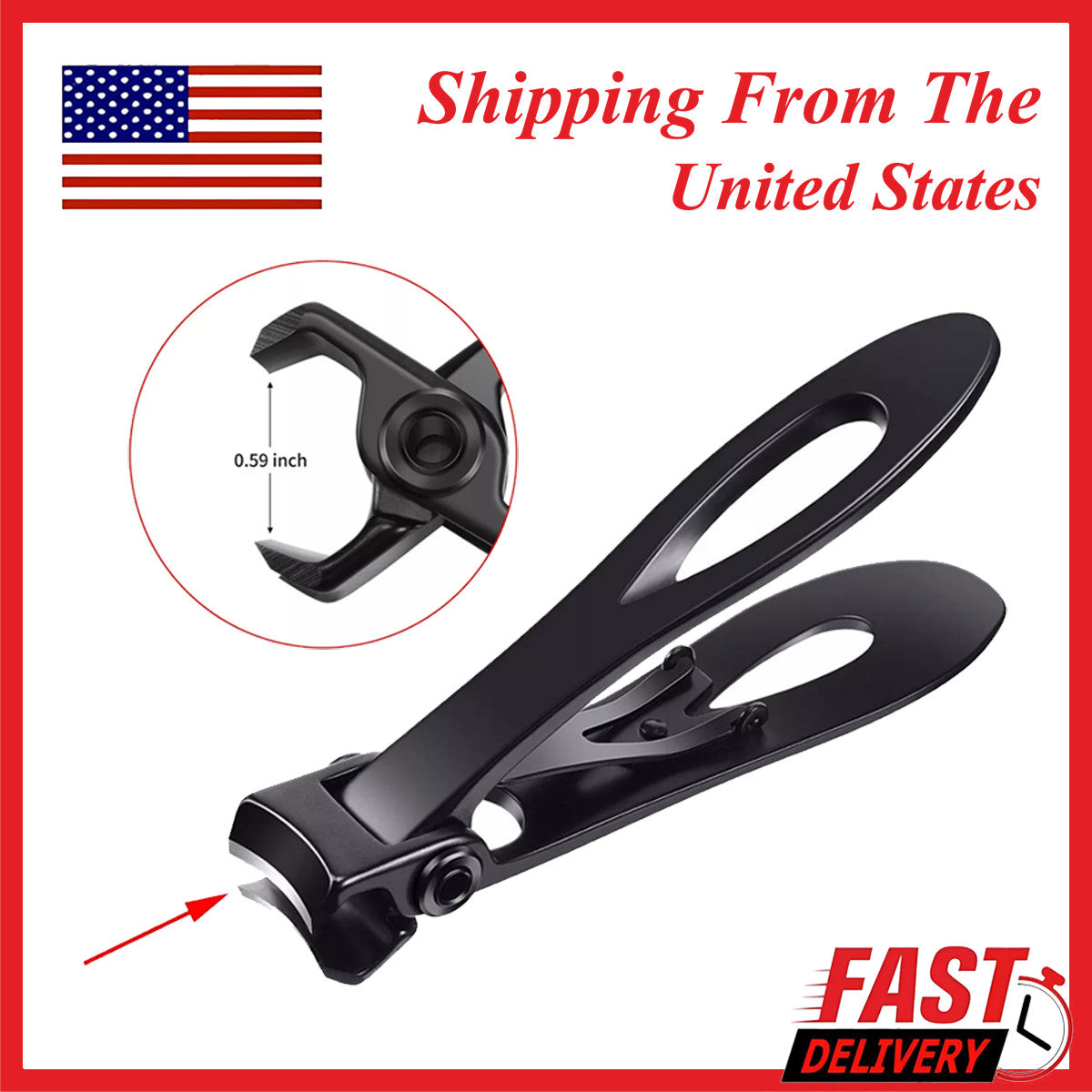 Heavy Duty Stainless Steel Toe Nail Clippers for Thick Nails - Large Size